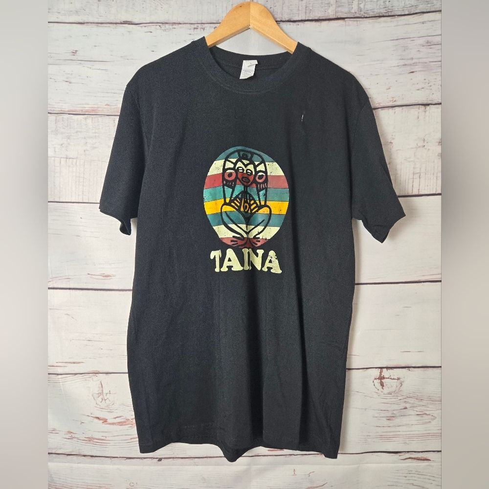 Taina Women's Tshirt Size Large Black Short Sleeve Puerto Rico Culture Tribal